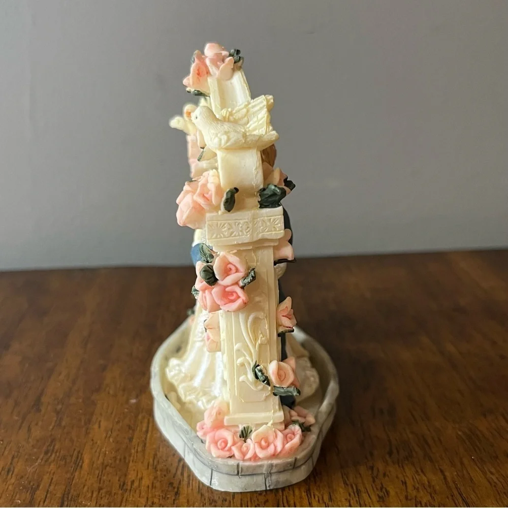 Vintage wedding cake topper. Romantic Wedding Couple Figurine